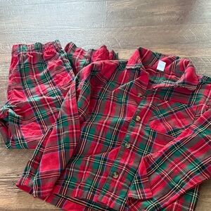 Old Navy Red and Green Plaid Kids Pajama Set